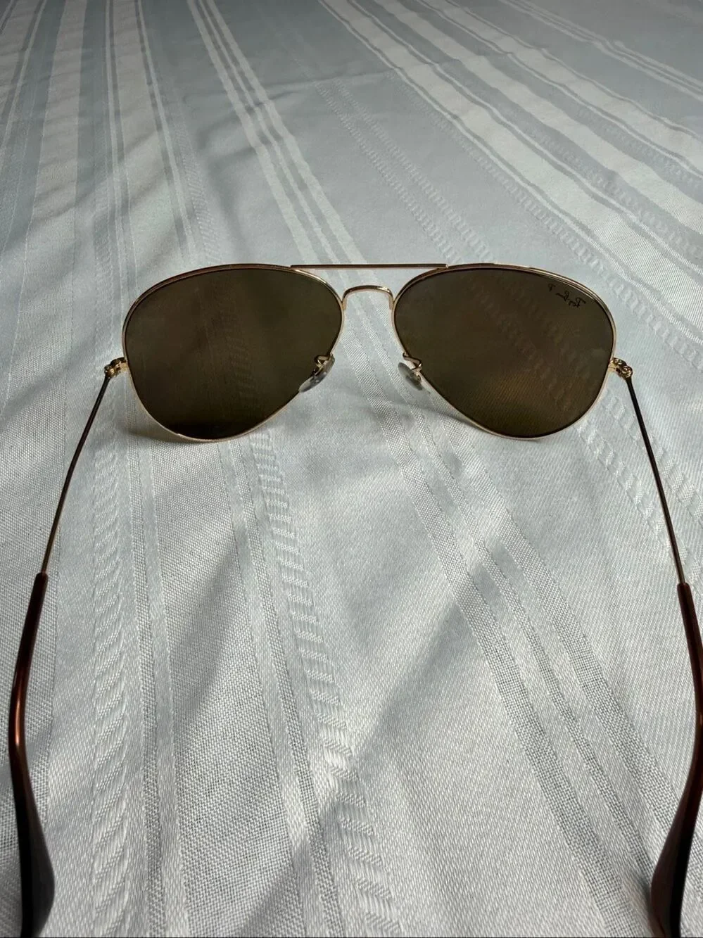 Ray-Ban Aviator Gold Tone Brown Lens Polarized Sunglasses